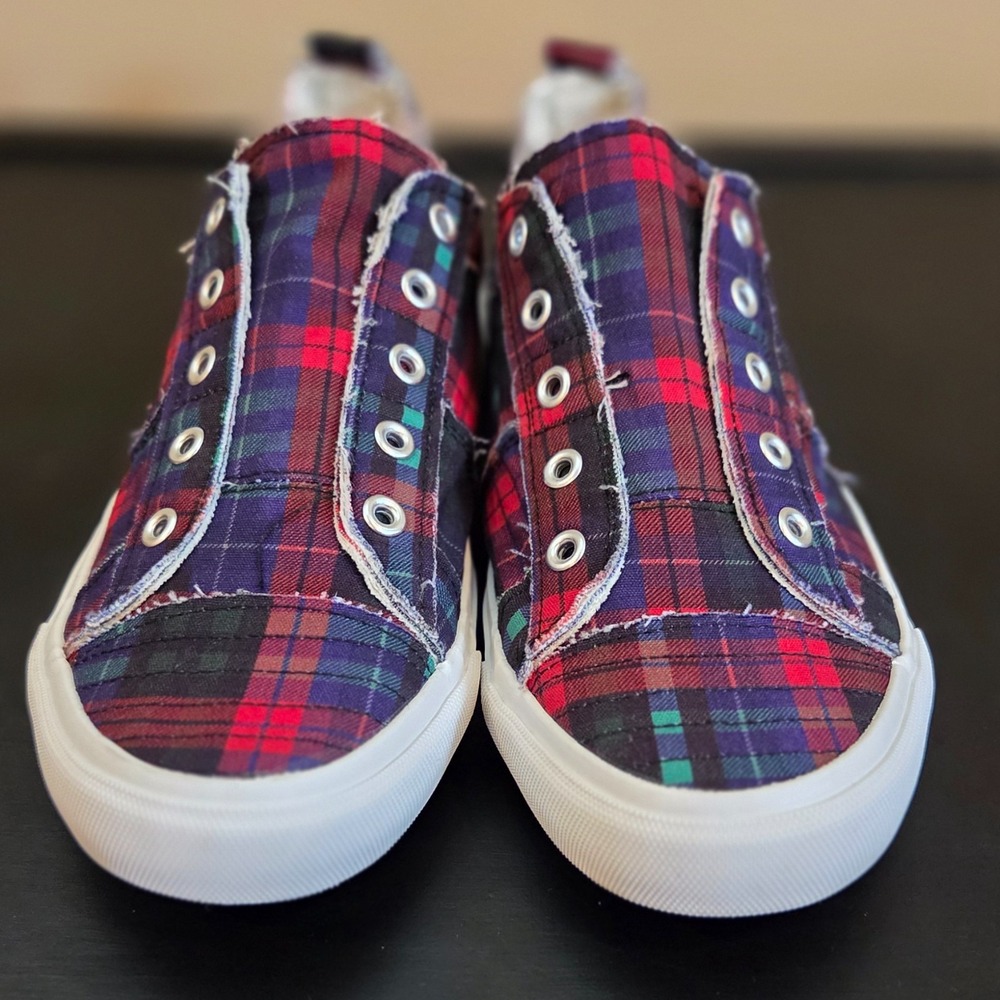 Corky's Babalu Plaid Slip-On Canvas Shoes - Womens Size 10